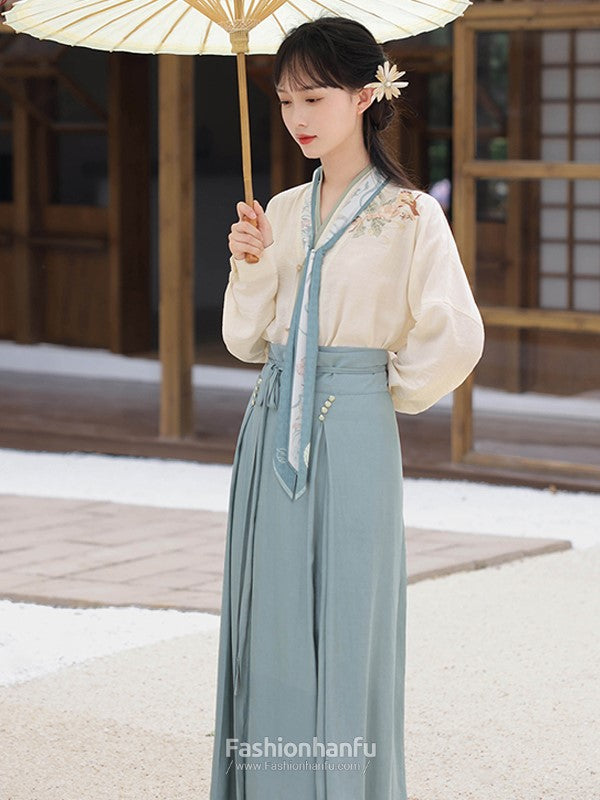Fashion Hanfu Light Blue Modern Chinese Hanfu Dress