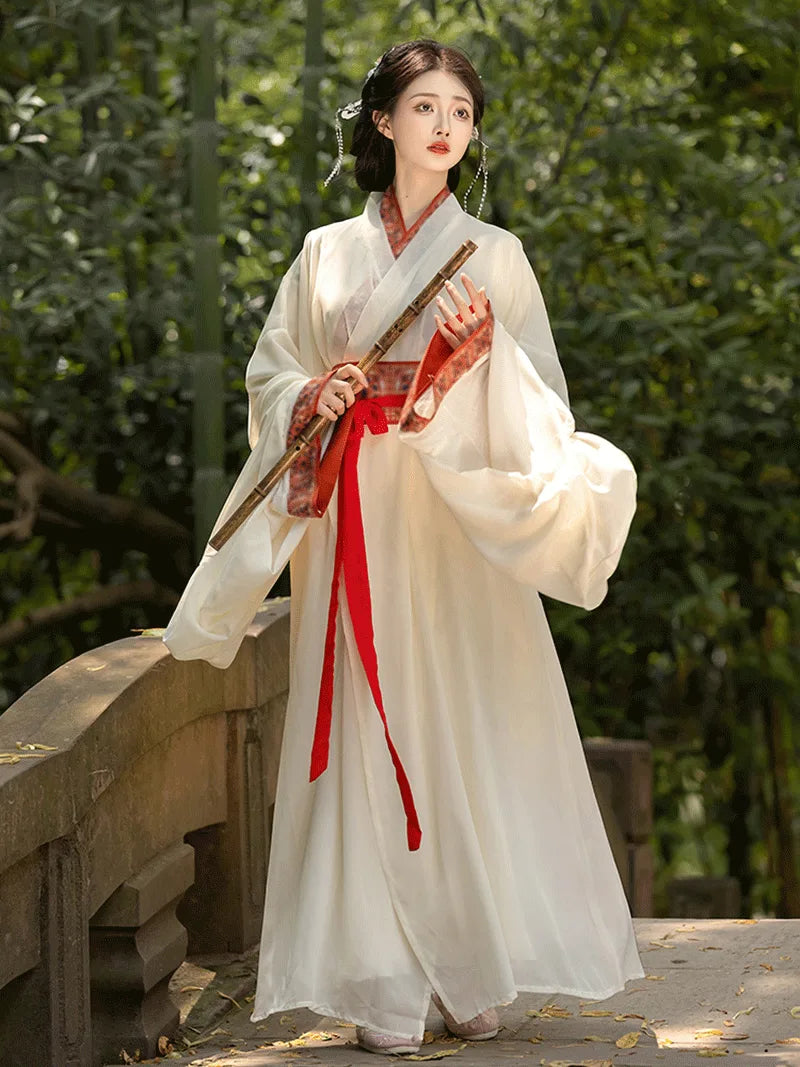 Han Dynasty hanfu outfit with Wei Jin style straight-hem robe for women suitable for work and daily wear