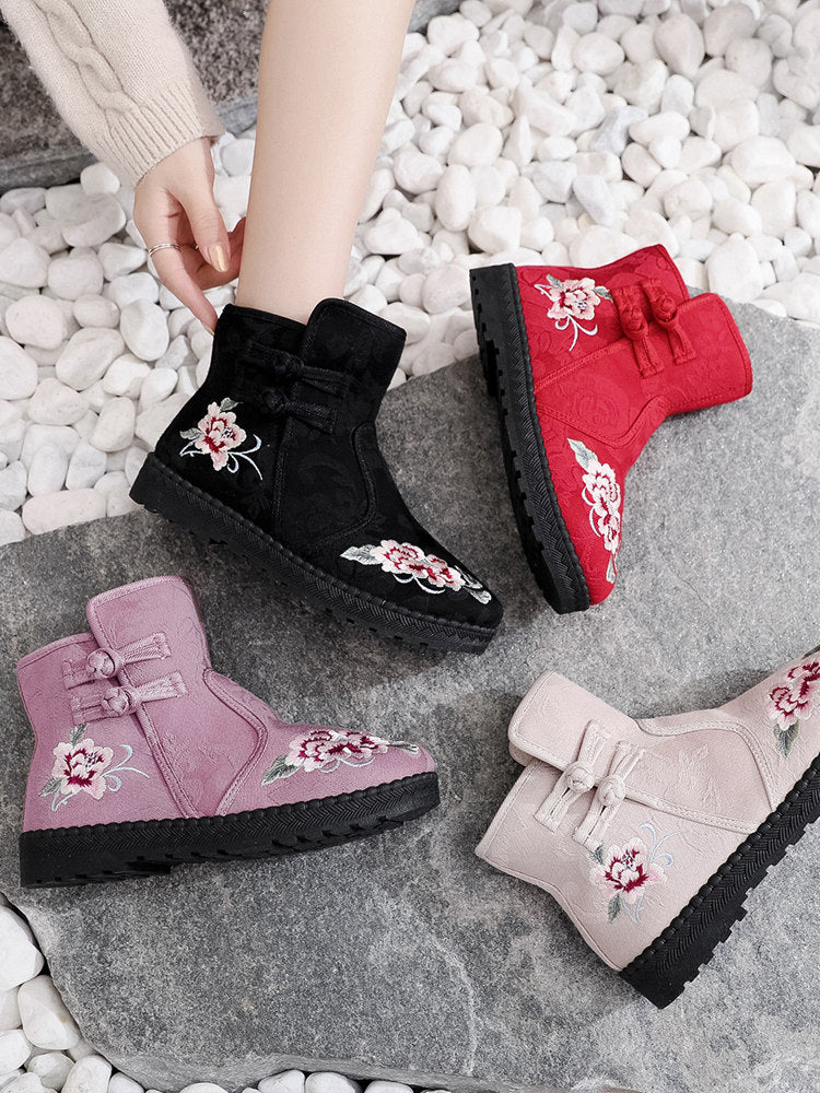 Hanfu Embroidered Winter Boots for Women