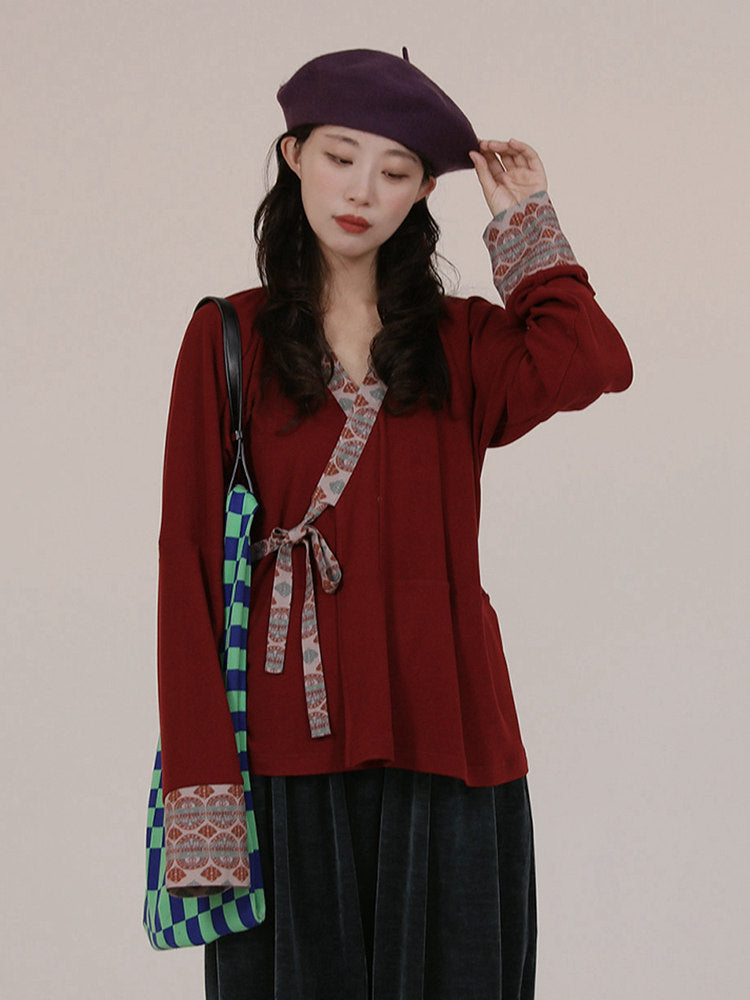 Patterned Hanfu Top for Women – Modern Daily Blouse