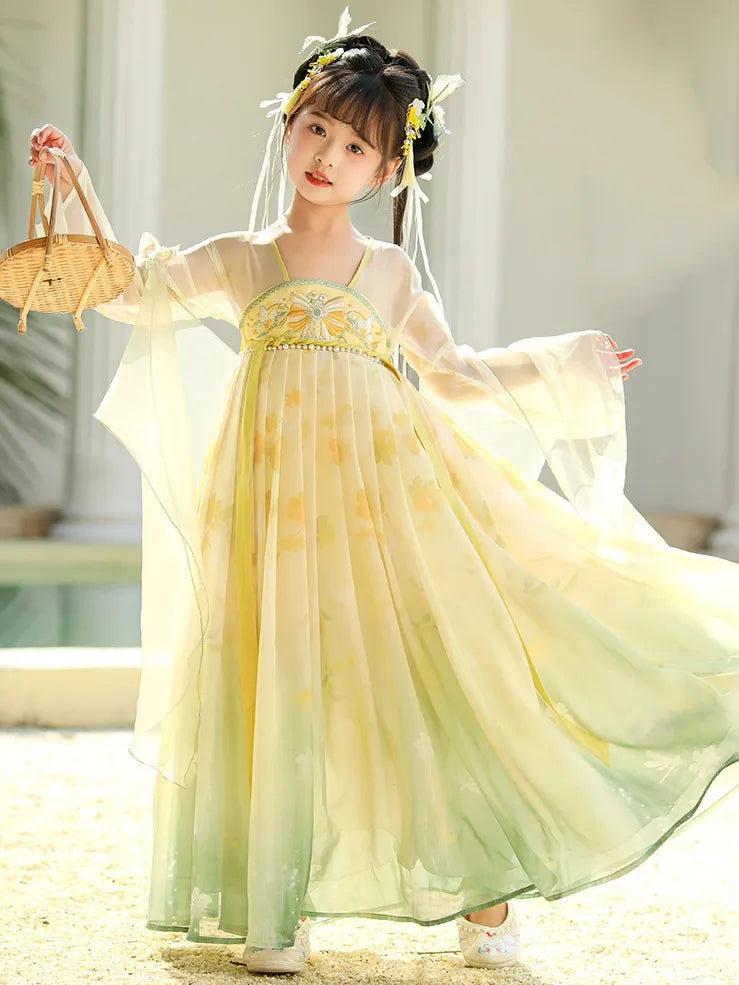 Chinese Costume for Kids Summer Hanfu Dress – Lightweight Fairy Style for Girls