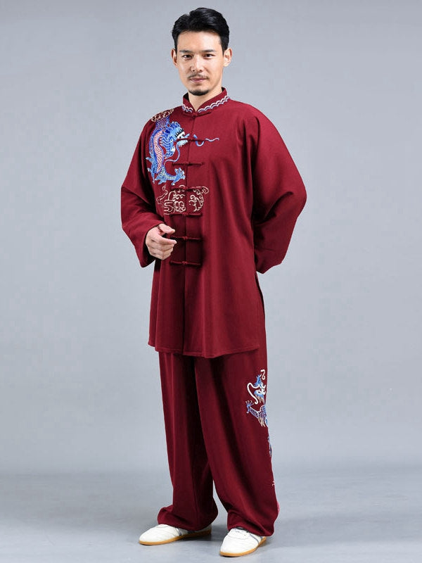Custom Tai Chi Uniform with Dragon and Phoenix Embroidery