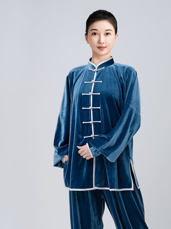 Women’s Velvet Tai Chi Clothing – Thick Warm Winter Practice Set