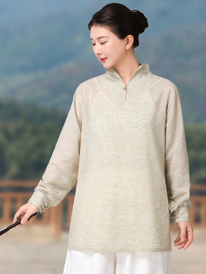 Women’s Tai Chi Shirt – Lightweight Stand-Collar Practice Top