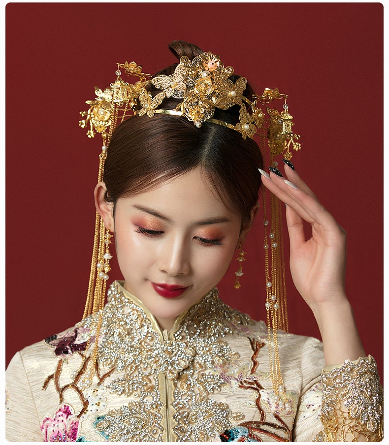 Traditional Golden Hairpieces & Earrings Set (6pcs)