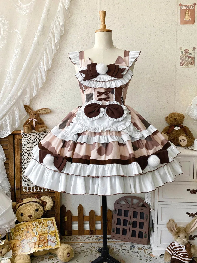kawaii sweets lolita jsk dress with cute doll feeling and soft girl fashion