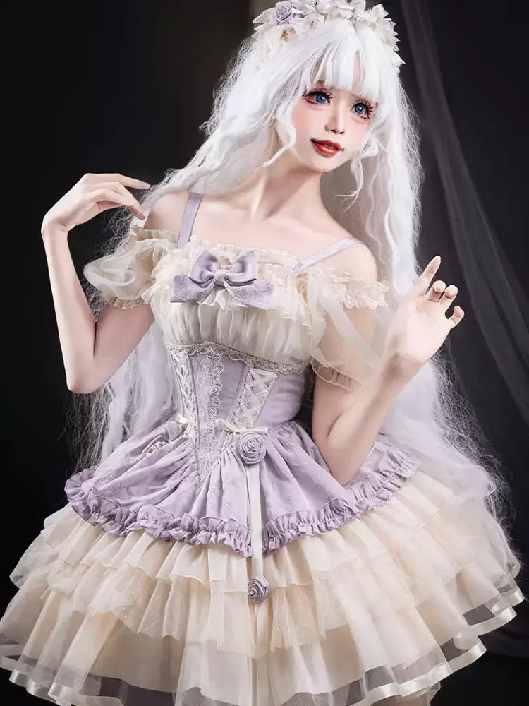 Original lolita dress to impress, cute strap JSK with fitted waist, perfect for sweet and elegant look
