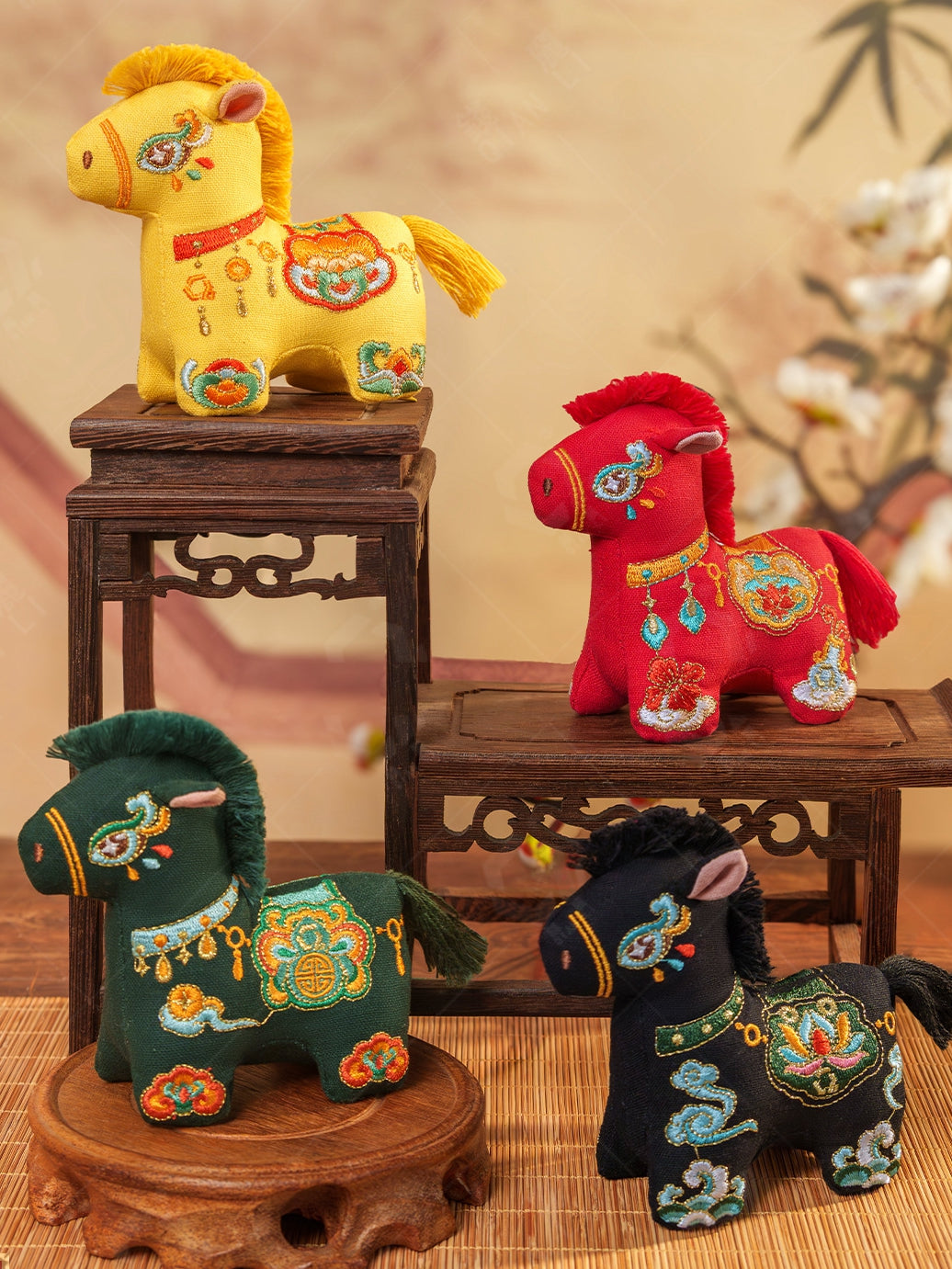 Lucky Horse Embroidered Chinese Sachet Ornament Festival Hanging Gift