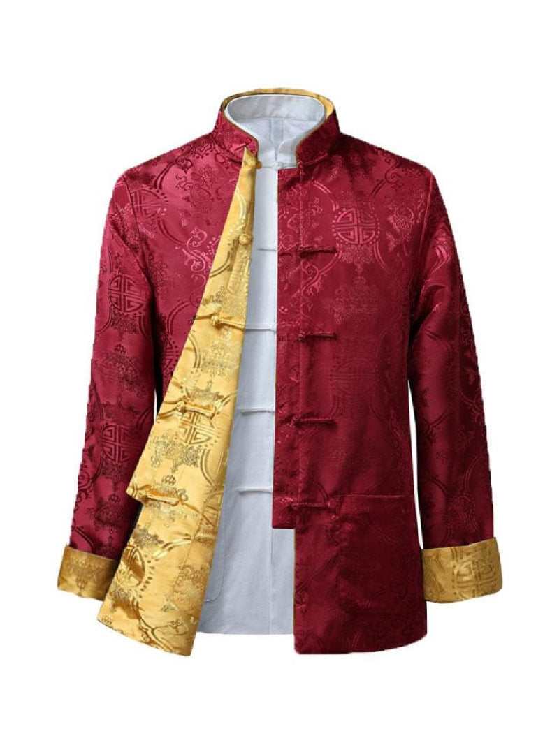 Aslinhanfu Chinese Men double sided Tang suit Jacket, Wedding tang suit jacket