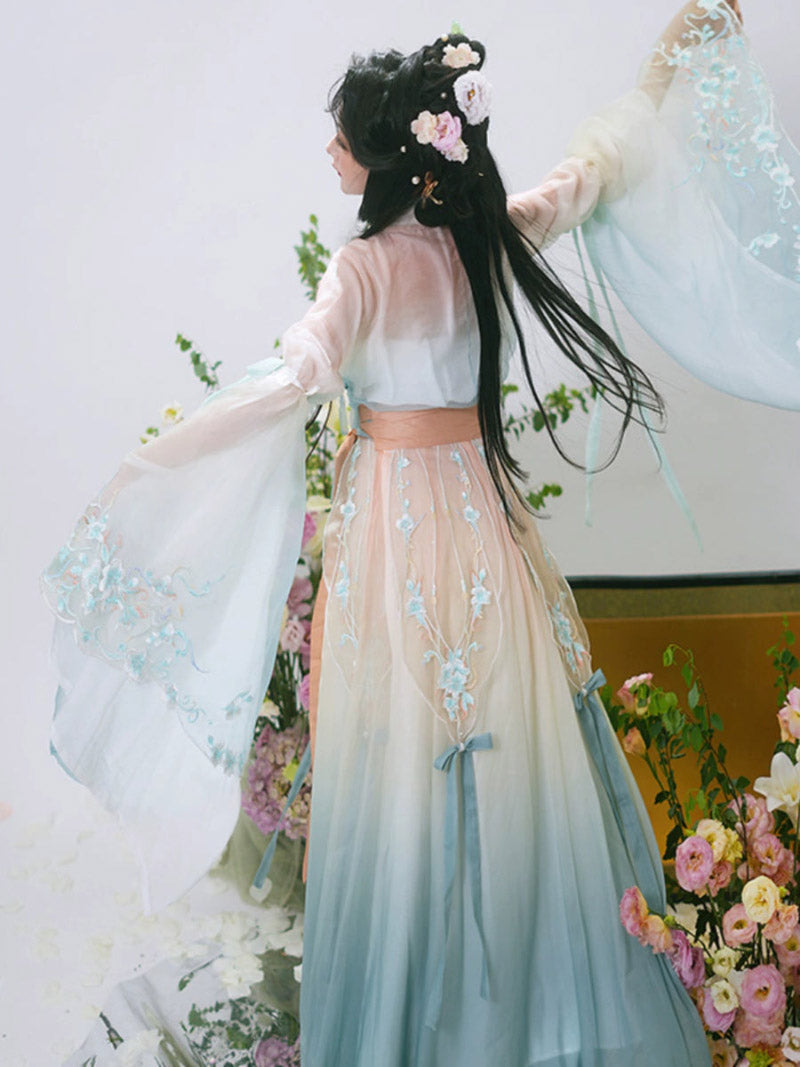 Wei Jin Dynasty Qiyao Ruqun Hanfu | Pear Blossom Fall