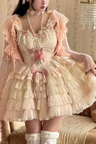 Love God Girl Romantic Ballet Style Multi-layer Ruffle Sweet Princess Lolita Dress 2 Colors