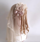 Elegant Champagne Lolita Headdress, Floral & Bows