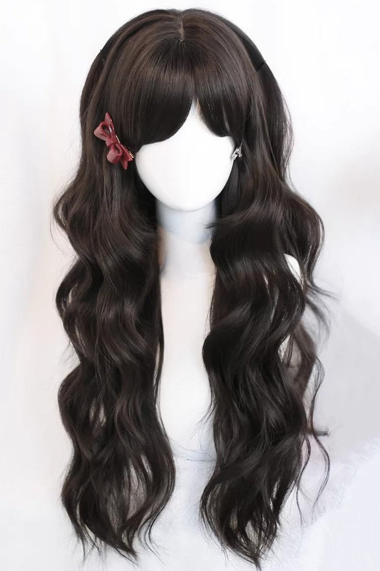 Wispy Bangs Curls Japanese Sweet Lolita Long Wig 2 Colors