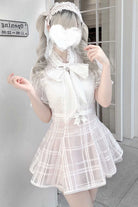 [Light Snow] Plaid Bowknot Sweet Jirai Kei Japanese Skirt 3 Colors