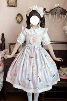 [Sweetheart Party] Sleeveless Printed Ruffled Embroidered Lace Sweet Lolita Jsk Dress 3 Colors