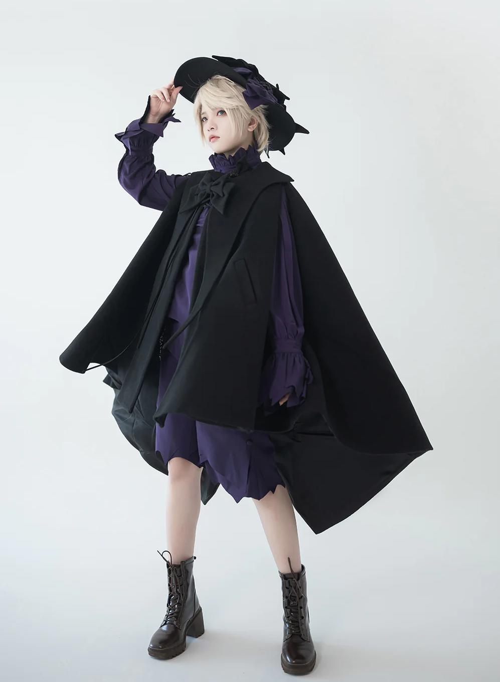 Ouji Lolita Prince Black Bow Cloak