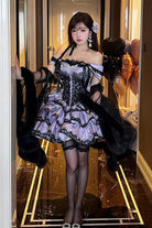 Purple [Love Poems of the Heart] Sleeveless Triple-Layered Ruffled Lace Lace-Up Sweet Lolita Jsk Dress