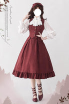 Misty Forest - Elegant Vintage Fishbone Lolita Long Skirt & Vest
