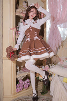 [Star Who Meow] Double-Layered Bowknot Autumn and Winter Sweet Lolita Jsk Dress 3 Colors