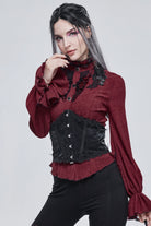 Black Embroidered Lace Lace-Up Slim Women's Gothic Underbust Corset
