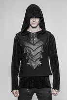 Black Sleeveless Faux Leather Detailed Men's Punk Vest