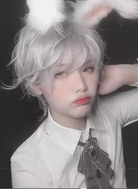PippiPalace - Mr. Rabbit - Gray Slightly Short Curly Wig