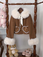 Milk Puff - Winter Fleece-lined Sweet Lolita Coat, Detachable Collar