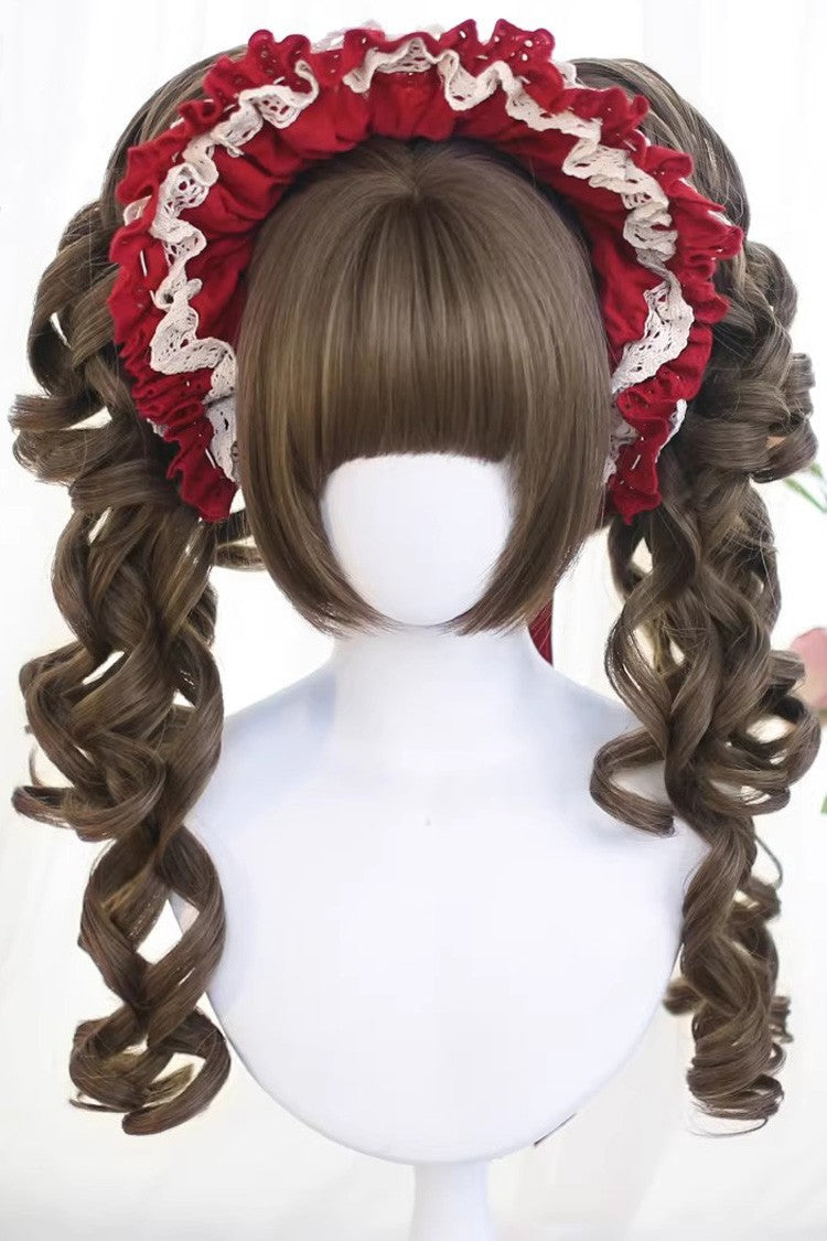 Special Roman Ringlet Curls Sweet Lolita Wig Set 3 Colors