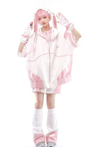 Pink/White [Star Waves] Half Sleeves Jirai Kei Coat