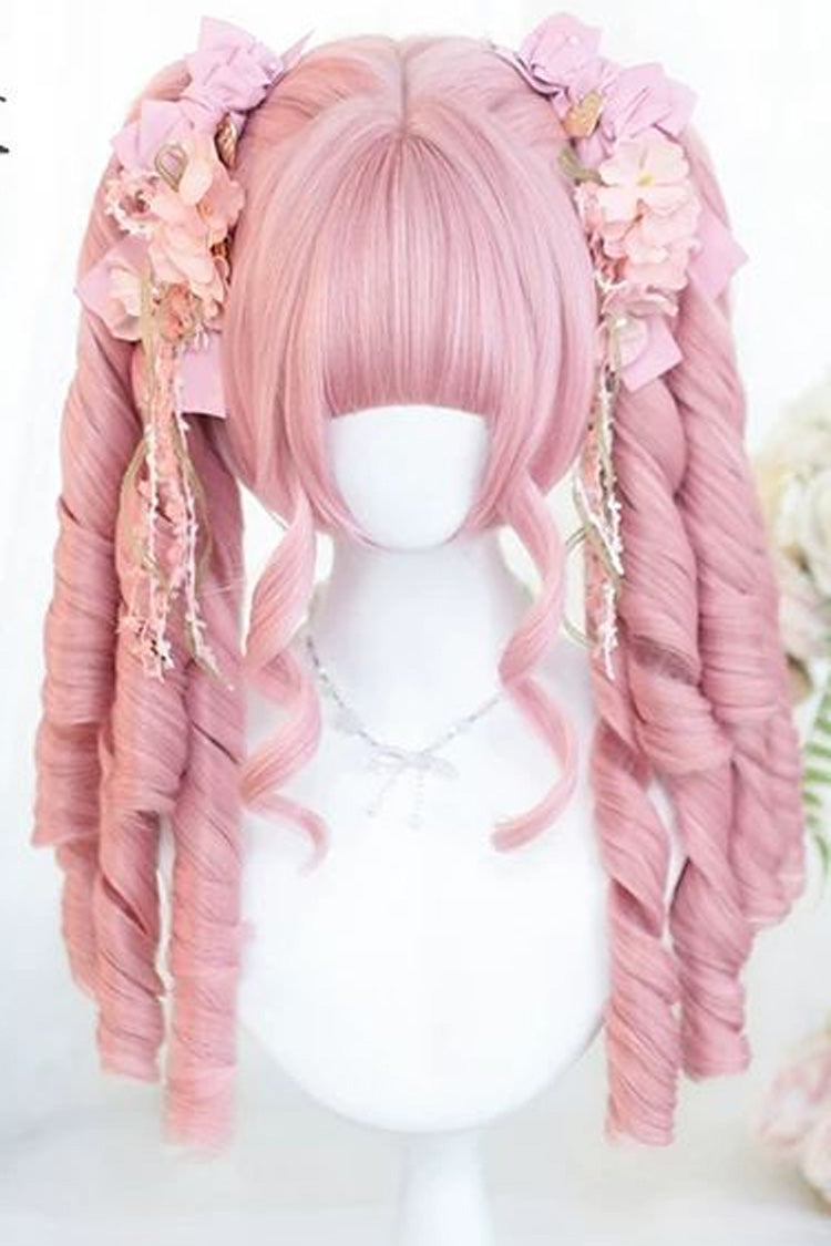Sweet Lolita Short Roman Curl with Pigtails Wig Set 3 Colors