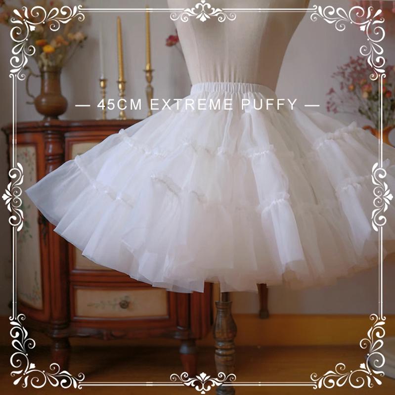 Extreme Puffy A-line Lolita Petticoat, 18" (45cm) Length, Cotton Lining