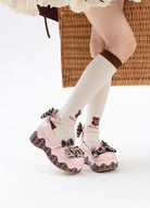 Chocolate Sponge Cake - Sweet Lolita Thick-Sole Shoes with Printed Platform