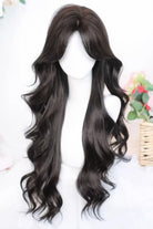 Black Tea Brown Big Wavy Long Hair Versatile Sweet Lolita Wig