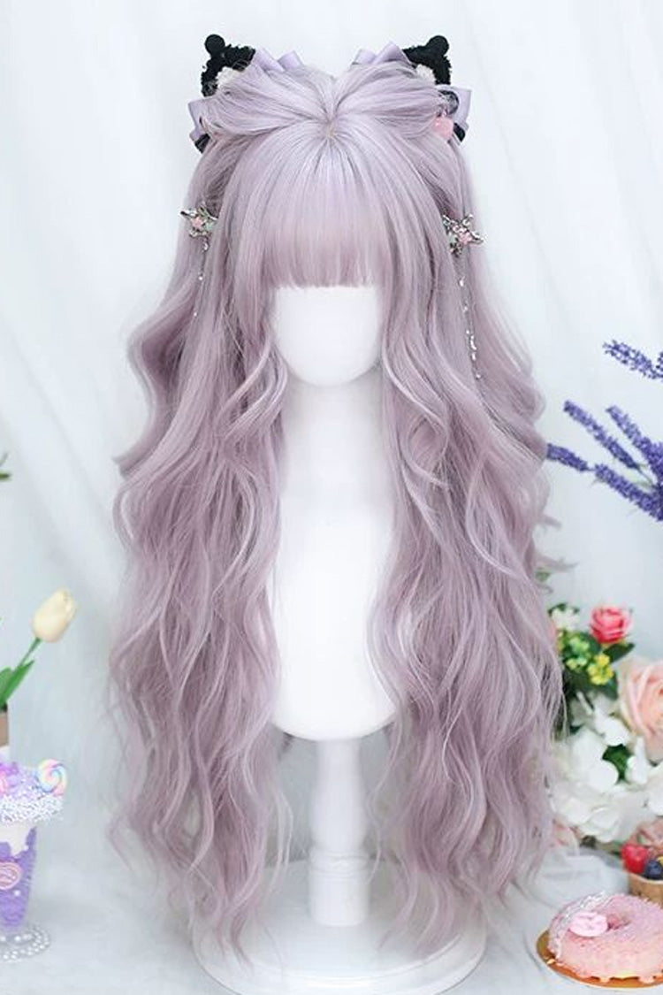 Taro Purple Straight Bangs Sweet Lolita Long Wavy Wig