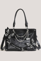 Black Spider Web Butterfly Large Capacity Locomotive Girl Gothic Lolita Tote Itabag