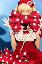 Red/White Polka Dot Print Bowknot Shaped Sweet Lolita Backpack