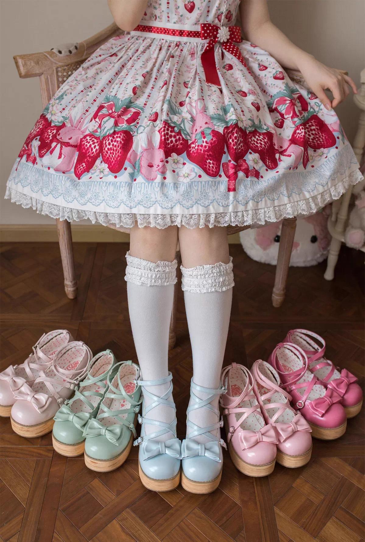 Puff Tata - Sweet Lolita Platform Shoes, Adjustable Straps