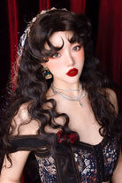 Matte Black [Gypsy Rose] Vintage Elegant Fluffy Wool Lolita Curl Wig