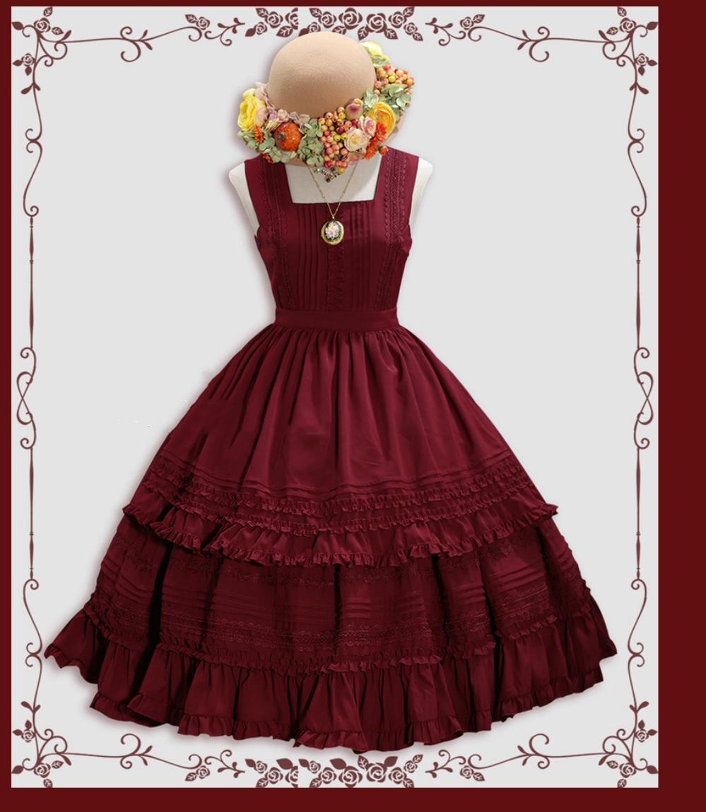 Nocturne Reminiscence - Elegant Lolita JSK Dress, Multi-Wear Apron Dress Set