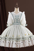Light Green [Identity V] Gardener Valentine's Day Jacquard Ruffled Lace-Up Classic Cosplay Lolita Dress Set