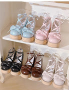 Sweet Cake - Sweet Lolita Platform Shoes Wood Grain