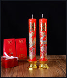 Red Dragon & Phoenix Double Happiness Candles