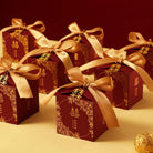 Red & Gold Double Happiness Wedding Favor Boxes|  Bush Roses (20Pcs)
