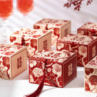 Double Happiness Floral Favor Boxes WIth Tassel (20pcs)