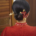 Golden Phoenix Hair stick and 'Chanhua'  Thread Wrapping Flowers
