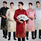 Dragon Embroidered Men's Tang Jacket – Traditional Chinese Groom/Best Man Outfit