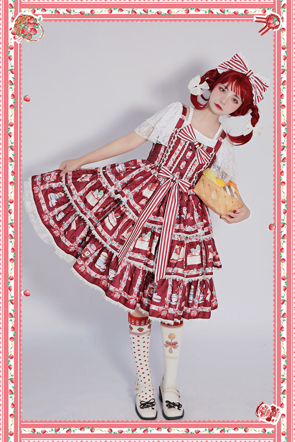 Strawberry Tea - Tiered Ruffles Lolita JSK