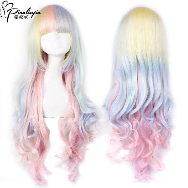 Japanese Gradient Rainbow Color Lolita Wig