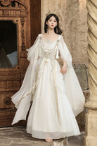 White Exotic Greek Wind God Sleeveless Ruffled Gothic Lolita Jsk Dress Set