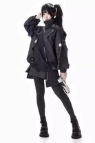 Black [Retrograde Orbit] Long Sleeves Gothic Ouji Lolita Skirt Coat Set
